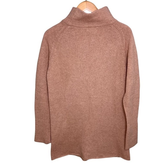 Zara Mock Neck Tunic Sweater Wool Long Sleeve Size Small Front Pockets - Picture 5 of 8